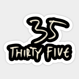 Hand Drawn Letter Number 35 Thirty Five Sticker